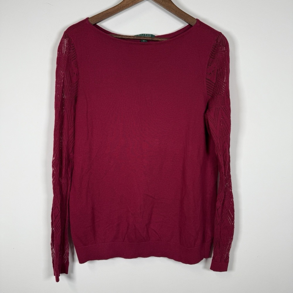 Lauren Ralph Lauren Women's Sweater Magenta Size XL Casual Career